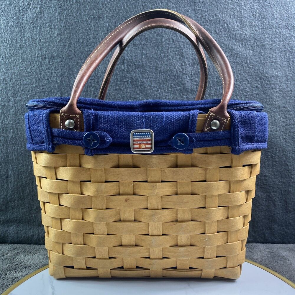 2003 Longaberger Medium Boardwalk Basket Purse Tote Liner Protector Tailgate
